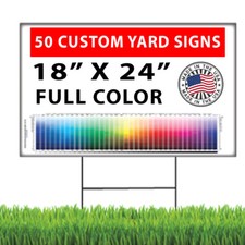50 - 18x24 Full Color, Double Sided Custom Yard Signs with Stakes  picture