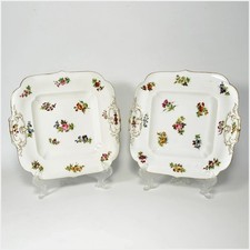 Jacob Petit Antique French PAIR Hand Painted Paris Porcelain Serving Plates picture