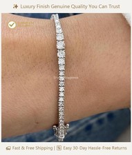 3.15CT Natural Round Cut Diamond In 14k White Gold Wedding Tennis Bracelet picture
