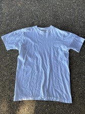 VTG 70s Plain White Cotton T Shirt Mens M Single Stitch Paper Thin Combed Cotton picture