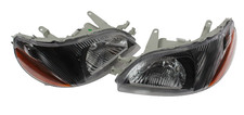 For 2000 2001 2002 Toyota Echo Black Headlights Headlamp Assembly Pair Set picture