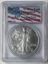 2001 American Silver Eagle Gem Uncirculated WTC Ground Zero Recovery PCGS picture