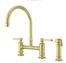 Pfister Port Haven LG31-TDBG Widespread Bridge Kitchen Faucet Brushed Gold NEW picture