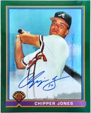 Chipper Jones Braves Signed 1991 Bowman Chrome Rookie Jumbo Card-LE 25 - Topps picture