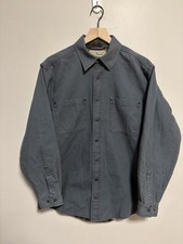 Vintage L.L. Bean Hurricane Gray Flannel Lined Shirt Jacket Size Men’s Medium picture