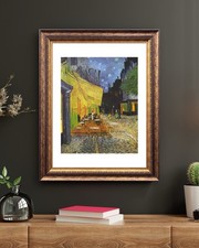 Café Terrace At Night - Vincent Van Gogh - Canvas Print Vintage Art 8.5x11” picture