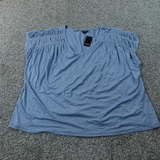 NEW Torrid Tank Top Womens 2X Blue Knit Slub V Neck Sleeveless Tee Summer Casual picture