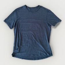 Lululemon Men’s Soft Jersey Short Sleeve Shirt Navy Blue Heather Size M picture