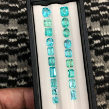 75 Ct 19 Pcs Natural Paraiba Tourmaline AGL Certified Mix Cut Loose Gemstone Lot picture