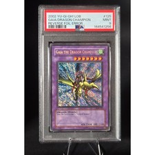 Gaia the Dragon Champion LOB-125 Secret Rare PSA 9 Reverse Foil Misprint picture