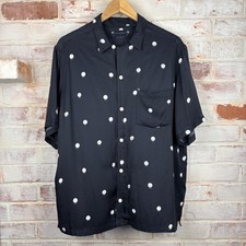 AllSaints Planet Dot SS Shirt L Black Solar System Print Relaxed Fit Novelty Top picture