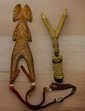 Pair Antique African Baule Tribal Slingshots picture
