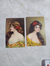 Antique 1907-1908 Postcards Art Nouveau Pretty Women Germany Buffalo NY... picture