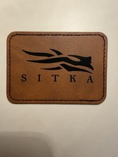 Sitka Logo Iron on Leatherette Patch 3.5” X 2.5” Custom picture