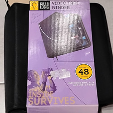 Case Logic Video Tape Binder Holds 48 VHS Video Tapes Black Nylon Case picture