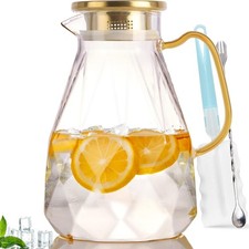 Glass Pitcher, 2.2 Liter Water Pitcher With Lid,Iced Tea Pitcher for Fridge picture