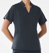 FIGS NWT Scrub Top Quiet Navy Inala Slim Zippered Pocket Technical Collection XL picture