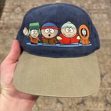 Vintage South Park Hat Cap Strap Back Embroidered Dad Comedy Central 90s Denim picture