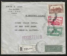 Lebanon, 1946, Registered Airmail Cover, Sent from Beyrouth to Los Angeles picture
