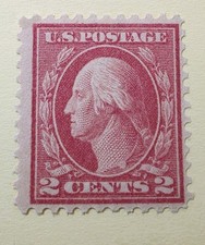 Rare Find Vintage USA 2¢ George Washington Carmine Unused Stamp XF picture