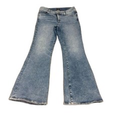 Express ’70s Flare Mid Rise Light Wash Jeans Size 12R picture
