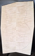 Figured 3A Curly Maple Droptop Glued Luthier Wood (21 x 15-1/4 - 12-3/4 x7/16) picture