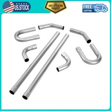 8 Pc 2.25 Inch Mild Steel Exhaust Pipe Kit DIY Custom Tubing Straight U-Bend picture