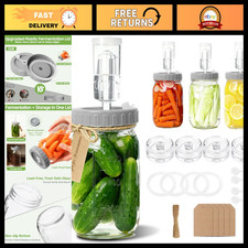 4-Pack Fermentation Kit - 32 Oz Mason Jars with Plastic Lids for Home Brewing picture