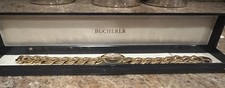 Vintage Bucherer Ladies Swiss Quartz Gold Tone Bracelet Watch 980 532 w/ Box picture