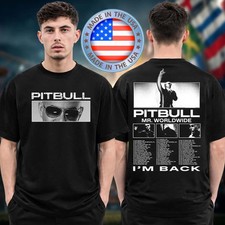 Pitbull Merch I'm Back World Tour 2026 Tour Dates Two Sided T-Shirt 2 Sided picture