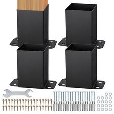 VEVOR 4 Pack 4x4 Post Base Brackets Heavy Duty Wood Post Fence Post Anchor picture