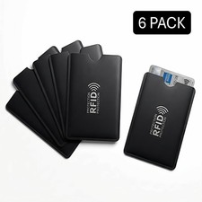 RFID Blocking Sleeve for Credit ID Card - Aluminum NFC Protector Holder (6 Pack) picture