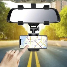 Universal 360° Car Rear View Mirror Phone Holder Mount Adjustable GPS Stand picture