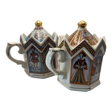 Sadler England Teapot Set – Henry VIII & Elizabeth I Crown Top Vintage picture