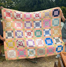 Handmade Patchwork Memory Quilt in great condition picture