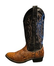 Vtg Dan Post Exotic Python Snake Skin Western Cowboy Boots 80s/90s Men 9.5 EE picture