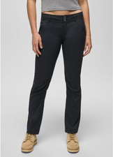 prAna Stretch Zion Halle Straight Pants in Black Women 0 Performance UPF50 NWOT picture