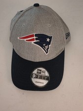 New Era 9FIFTY New England Patriots Snapback Hat Heather Grey Navy Blue Flat Bil picture