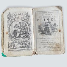 Antique 1846 Sanders Pictorial Primer picture