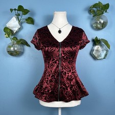 Vintage 2000s Wine Lace Blouse picture