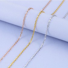 5-50Pcs Wholesale Woman Classic Alloy Chain Silver Gold Rosegold Necklace 24'' picture
