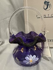 Fenton Royal Purple Hooded Berry Basket 1617 N4 NIB 1998 Historic Collection picture