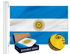G128 – Argentina (Argentinian) Flag | 3x5 feet | Double Sided Embroidered 210D picture