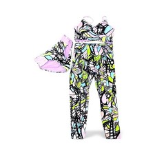 Justice 3PC Colorful Set Leggings Tank Bikini Butterfly Print Gym 12/14 L picture