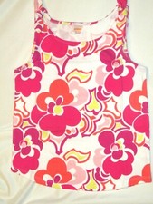 Gymboree Tank Top Girls 5 / 6 Pink White Yellow Floral Sleeveless Tropical NEW picture