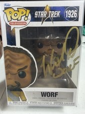 Funko Pop Star Trek Worf #1926 Signed Michael Dorn TNG Goldencerts COA picture