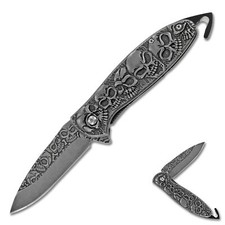 Realm of the Dead Skull Knife Spring Assisted EDC Blade w/ Glass Breaker picture