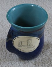 Neher Studio Pottery 2011 Signed  MugGreen Blue Glaze  20oz  Houghton, Michigan picture