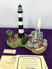 1996 HARBOUR LIGHTS CAPE CANAVERAL LIGHTHOUSE FIGURINE - COA #163 picture
