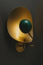 Modern Green Wall Sconce Mid Century Light Brass Dome Wall Lamp Unique Fixture picture
